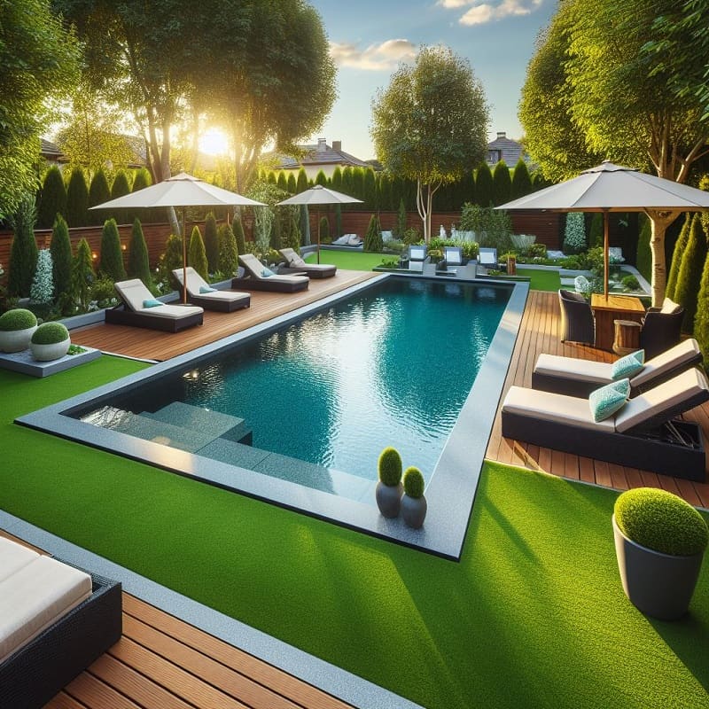 Artificial Grass Around Pool Ideas