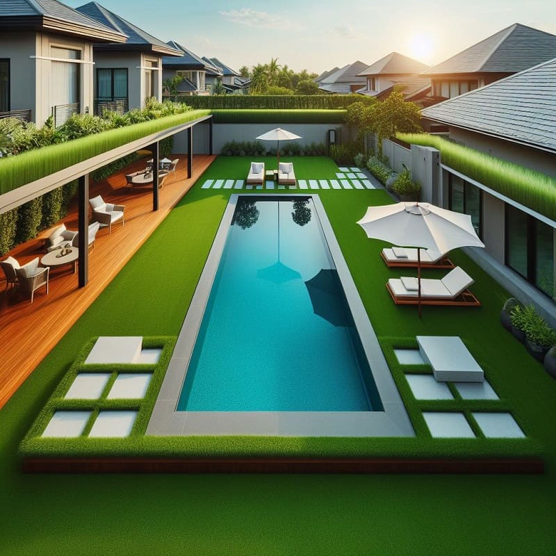 Artificial Grass Around Pool Ideas